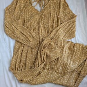 Sonoma Mustard Maternity Floral Dress